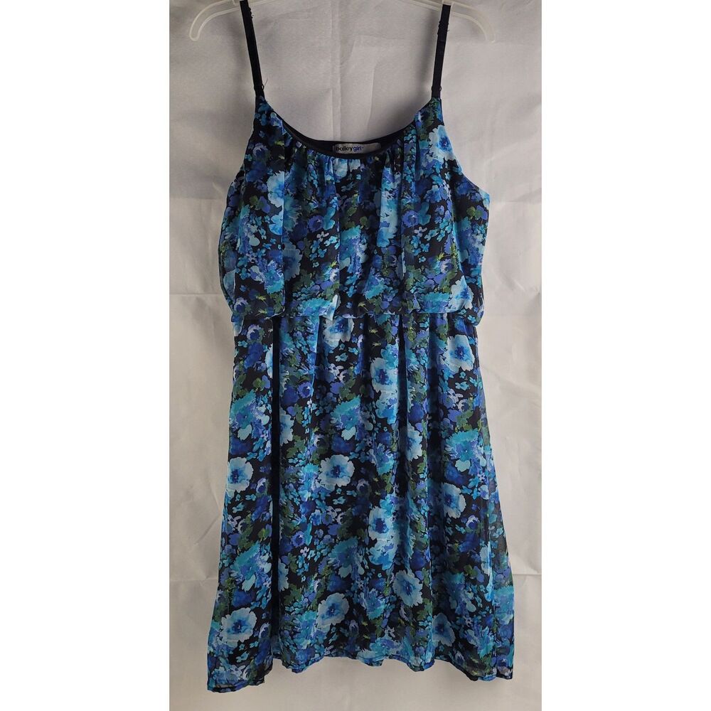Bailey Girl blue and black floral-print sleeveless dress Sz M